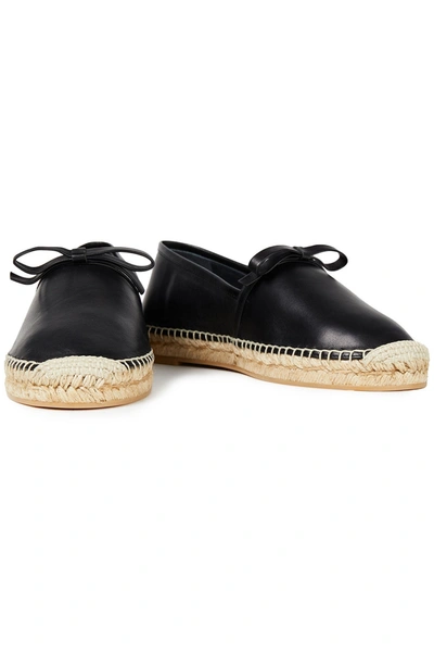 Shop Redv Bow-detailed Leather Espadrilles In Black