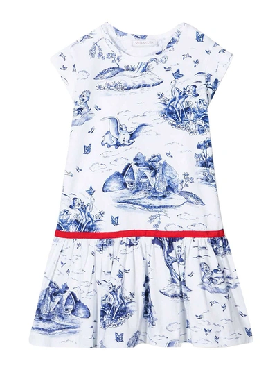 Shop Monnalisa Easy Time Disney Print Cotton Dress In White