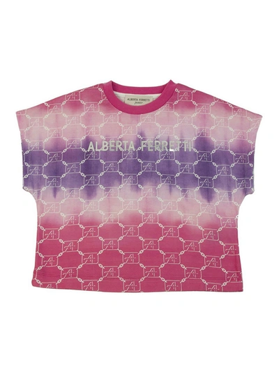 Shop Alberta Ferretti Logo Printed T-shirt In Pink
