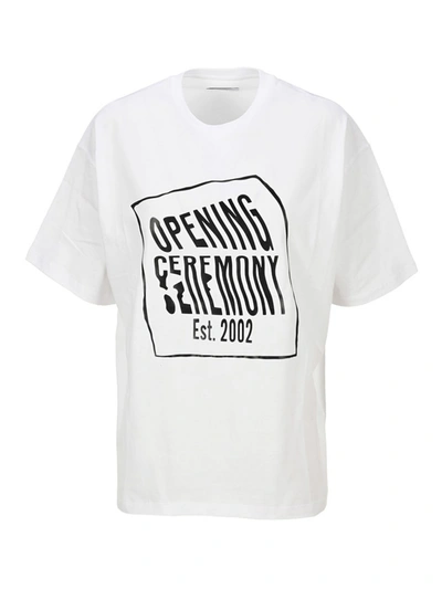 Shop Opening Ceremony Warped Logo T-shirt In White