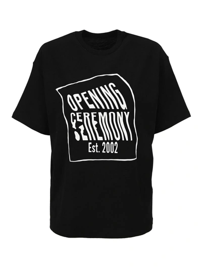 Shop Opening Ceremony Warped Logo T-shirt In Black