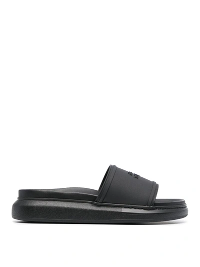 Shop Alexander Mcqueen Hybrid Rubber Slip-on Flip-flops In Black