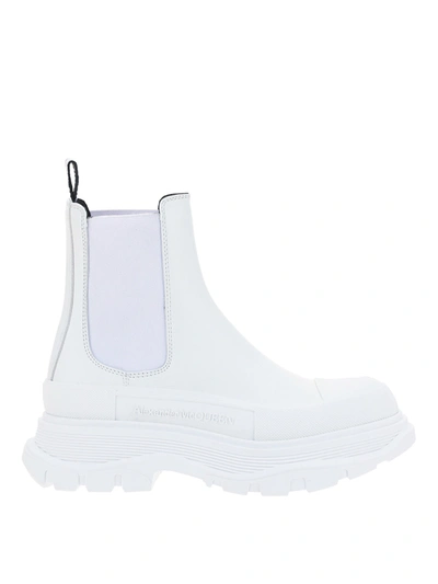 Shop Alexander Mcqueen Tread Slick Ankle Boots In White