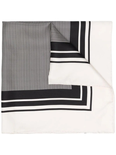 Shop Joseph Silk Stripe-print Scarf In White