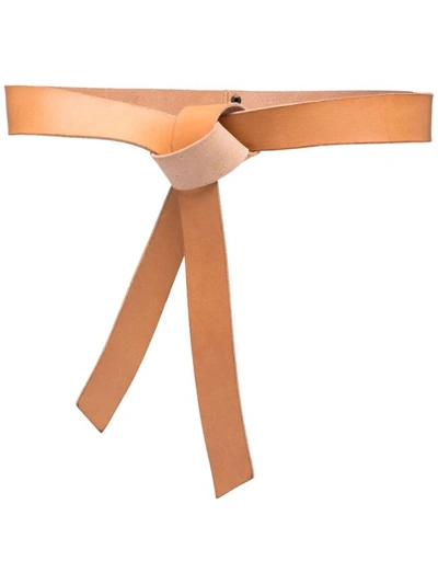 Shop Forte Forte Knotted Leather Belt In Brown