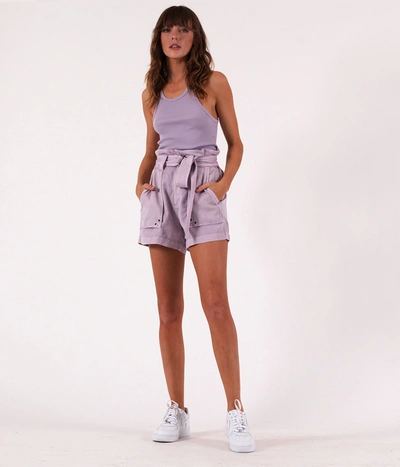 Shop Pam & Gela Paperbag Waist Shorts In Lavender