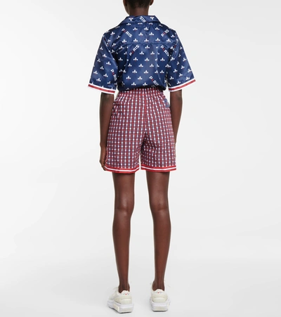 NIKE JORDAN PARIS SAINT-GERMAIN CHECKED COTTON SHORTS P00568247