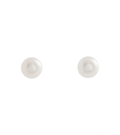 Shop Sophie Bille Brahe 14kt Yellow Gold Earrings With Pearls In White