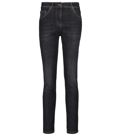 Shop Brunello Cucinelli High-rise Skinny Jeans In Black