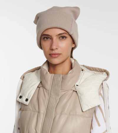 Shop Brunello Cucinelli Embellished Cashmere Beanie In Beige