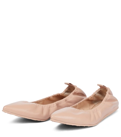 Shop Gianvito Rossi Alina Leather Ballet Flats In Pink