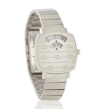 Shop Gucci Grip 27mm Stainless Steel Watch In Silver