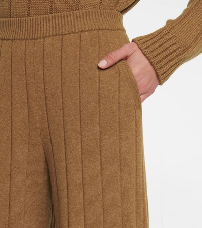 Shop Loro Piana Duca D'aosta Wide-leg Cashmere Pants In Brown