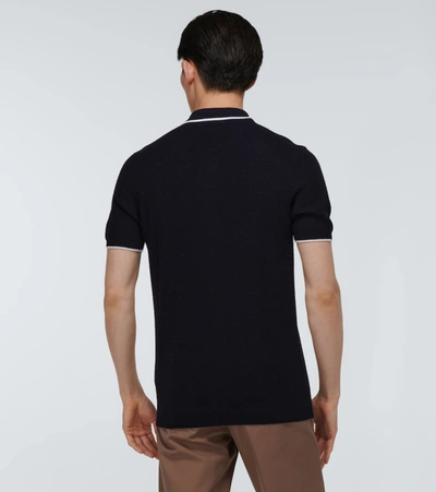 Shop Orlebar Brown Horton Stripe Polo Shirt In Blue