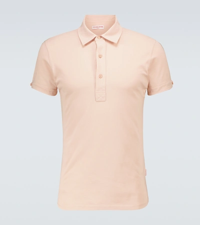 Shop Orlebar Brown Sebastian Cotton Polo Shirt In Pink