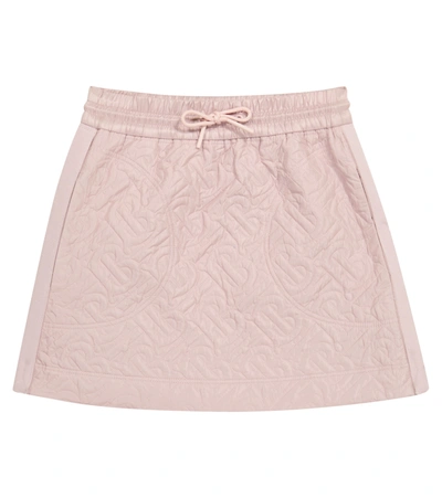 Shop Burberry Monogram Quilted Skirt In Pink