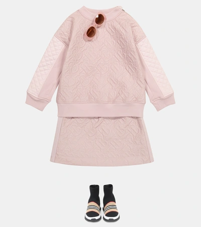 Shop Burberry Monogram Quilted Skirt In Pink