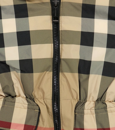 Shop Burberry Checked Jacket In Beige