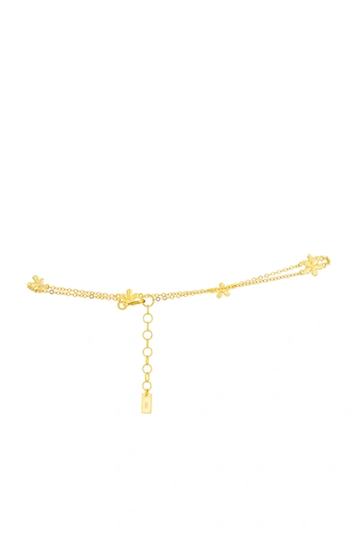 Shop Adinas Jewels Multi Flower Anklet In Gold