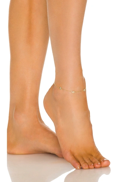 Shop Adinas Jewels Multi Flower Anklet In Gold