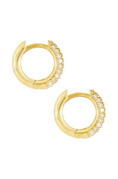 Shop Adinas Jewels Mini Pave Huggies In Gold