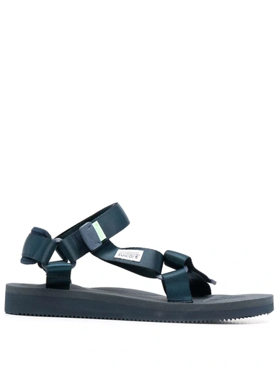 Shop Suicoke Touch-strap Sandals In Blau