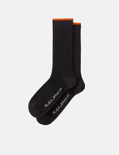 Shop Nudie Jeans Nudie Gunnarsson Socks In Black
