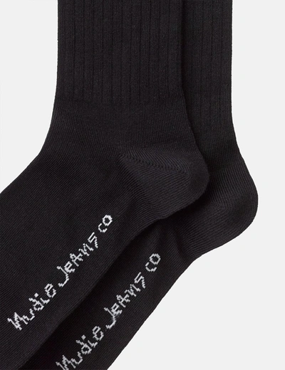 Shop Nudie Jeans Nudie Gunnarsson Socks In Black