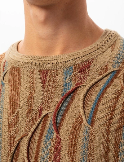 Shop Nudie Jeans Nudie Didrik Mixed Jacquard Sweater In Brown