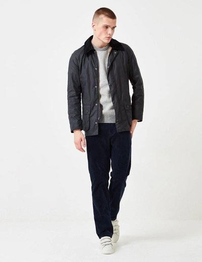 Shop Barbour Ashby Wax Jacket In Navy