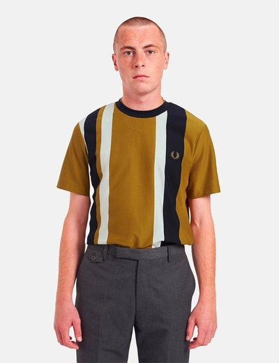 Shop Fred Perry Striped Pique T-shirt In Brown