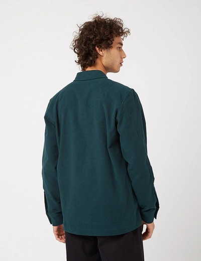 Shop Bhode Overshirt (cotton Moleskin) In Green