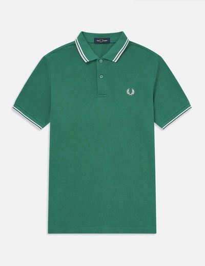 Shop Fred Perry Twin Tipped Polo Shirt In Green
