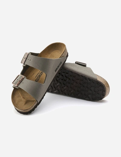 Shop Birkenstock Arizona Sandals Nubuck Leather (regular) In Grey