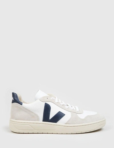 Shop Veja V-10 B-mesh Trainers In White/nautico