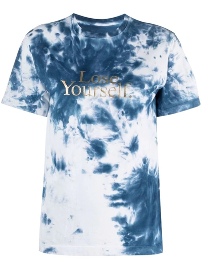 Shop Rabanne Tie-dye Print T-shirt In Blau