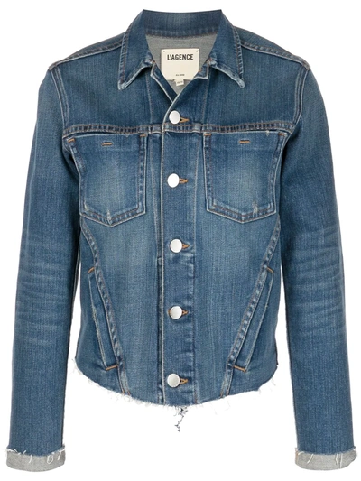 Shop L Agence Janelle Denim Jacket In Blue