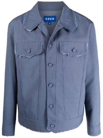Shop Ader Error Americ Raw-cut Jacket In Blue