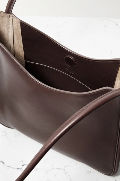 Shop The Row Symmetric Leather Tote In Burgundy