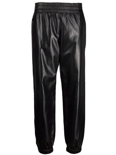 Shop Alexander Mcqueen Elasticated Leather Trousers In Schwarz