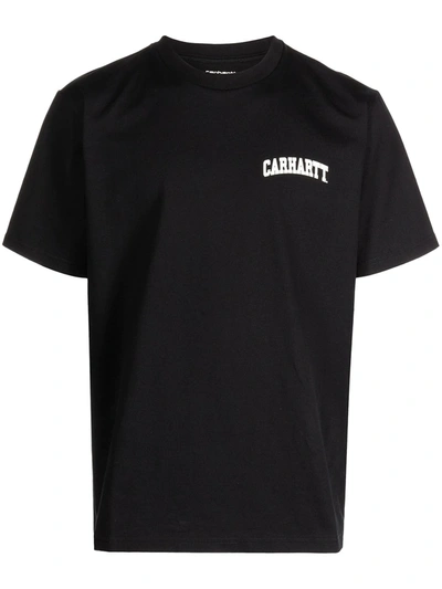 Shop Carhartt Logo-print T-shirt In Schwarz