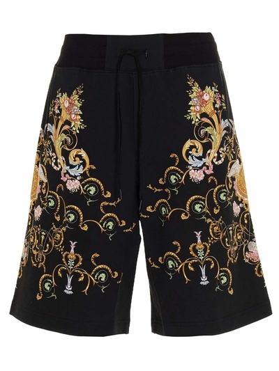Shop Versace Jeans Couture All Over Print Shorts In Black