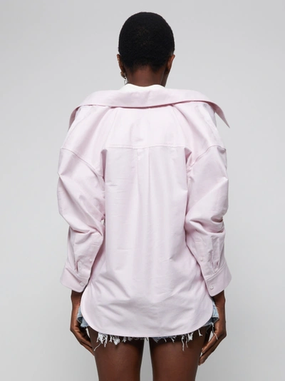 Shop Alexander Wang T Off-shoulder Button-down Shirt W/ Inner Tank & Emb