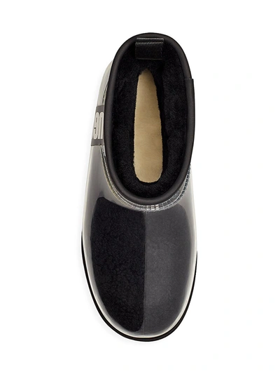 Shop Ugg Women's Classic Clear Mini Faux-shearling Rain Boots In Black