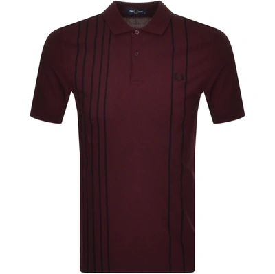 Fred Perry Refined Pique Striped Polo In Burgundy In Red | ModeSens