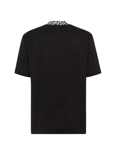 Shop Fendi Men's Ff Contrast T-shirt In Nero Bianco