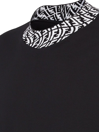 Shop Fendi Men's Ff Contrast T-shirt In Nero Bianco