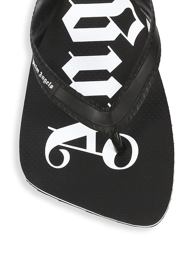 Shop Palm Angels New Rubber Logo Flip Flops In Black White