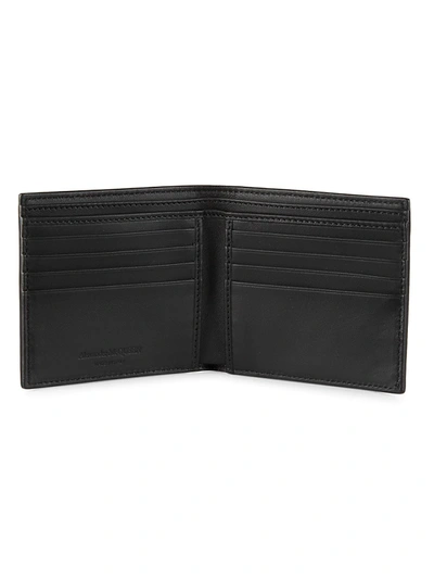 Shop Mcq By Alexander Mcqueen Men's Graffiti Leather Billfold Wallet In Black