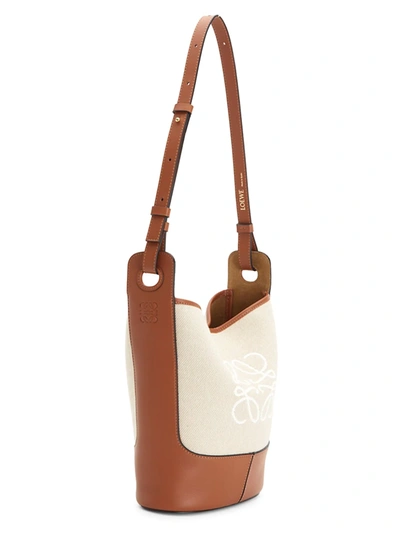 Loewe Hobo Small Embroidered Canvas And Leather Shoulder Bag In 